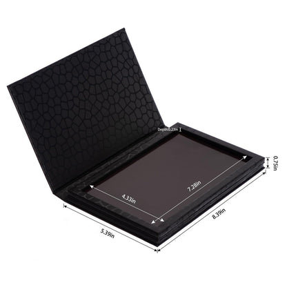 Allwon 2-Layer Book Shaped Magnetic Palette - Large Empty Makeup Storage Box for Eyeshadow, Lipstick, Blush (Black) Avelisse