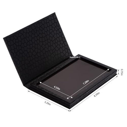 Allwon 2-Layer Book Shaped Magnetic Palette - Large Empty Makeup Storage Box for Eyeshadow, Lipstick, Blush (Black) Avelisse