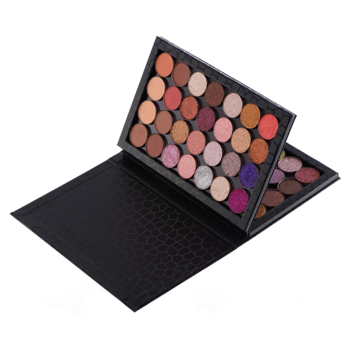 Allwon 2-Layer Book Shaped Magnetic Palette - Large Empty Makeup Storage Box for Eyeshadow, Lipstick, Blush (Black) Avelisse