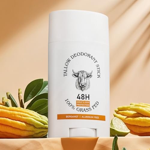 Grass-Fed Beef Tallow Deodorant Stick – 48-Hour Odor Control, Aluminum-Free, Bergamot Scented, Invisible Cream for Underarms & Private Parts - görsel 14