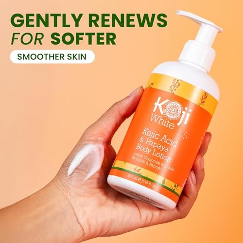 Koji White Kojic Acid & Papaya Body Lotion - Exfoliating, Hydrating Moisturizer for Sun-Damaged Skin, Vegan, Paraben-Free, 8.45 Fl Oz Avelisse
