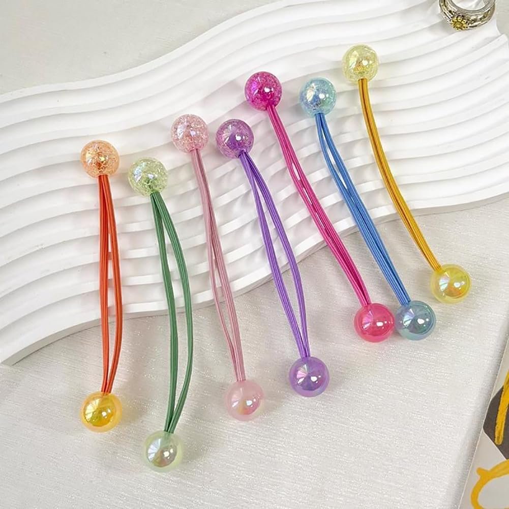 14 Pcs Double Ball Hair Ties Colorful Elastic Ponytail Holders - No Damage Hair Accessories for Women - görsel 11