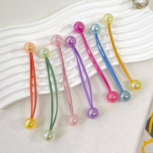 14 Pcs Double Ball Hair Ties Colorful Elastic Ponytail Holders - No Damage Hair Accessories for Women - görsel 12