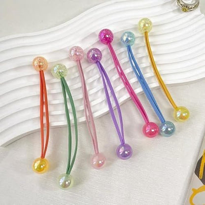 14 Pcs Double Ball Hair Ties Colorful Elastic Ponytail Holders - No Damage Hair Accessories for Women