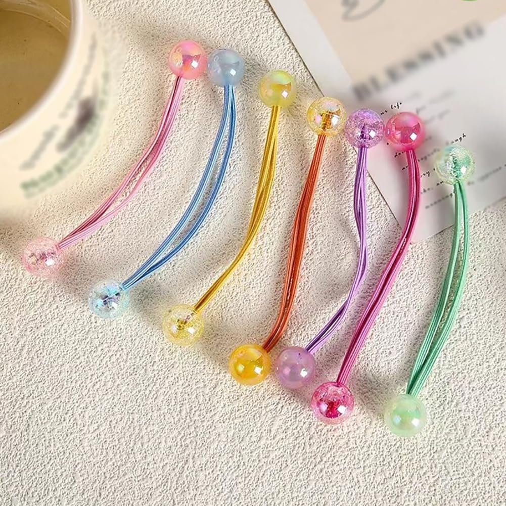 14 Pcs Double Ball Hair Ties Colorful Elastic Ponytail Holders - No Damage Hair Accessories for Women - görsel 7