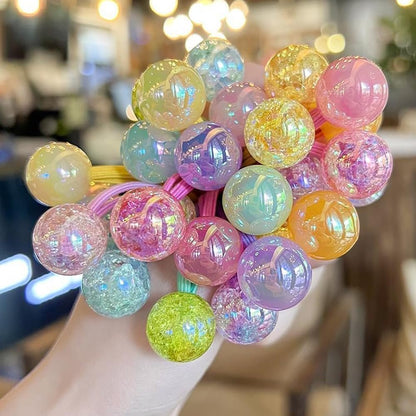 14 Pcs Double Ball Hair Ties Colorful Elastic Ponytail Holders - No Damage Hair Accessories for Women