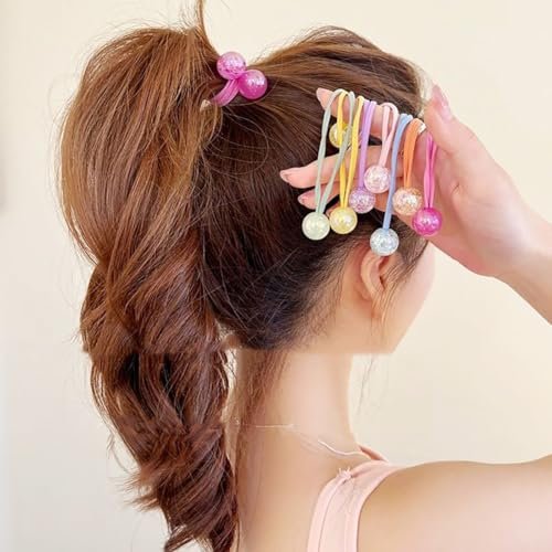 14 Pcs Double Ball Hair Ties Colorful Elastic Ponytail Holders - No Damage Hair Accessories for Women - görsel 10