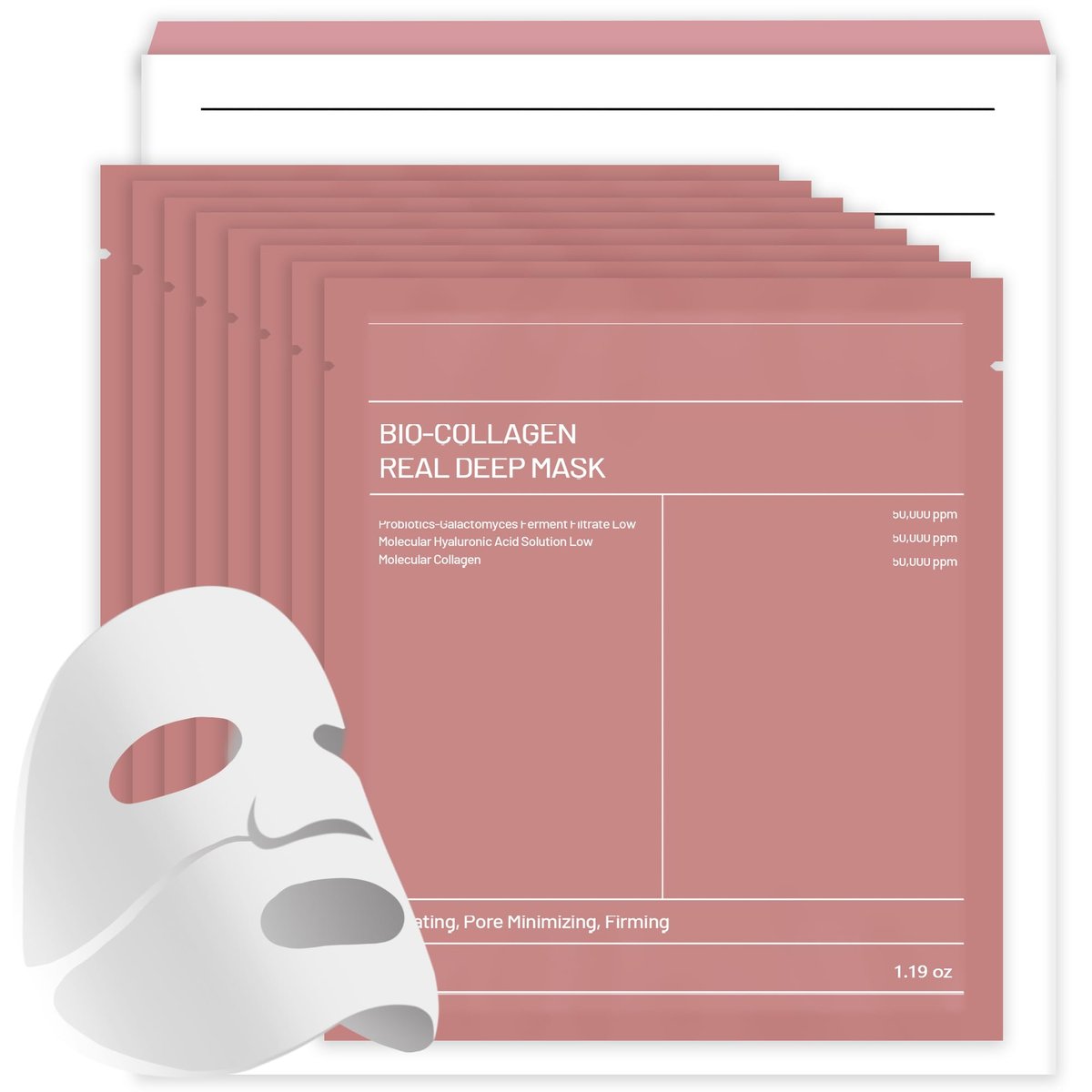 Bukamkom 8pcs Collagen Hydrogel Face Mask – Overnight Hydrating & Soothing Facial Mask for Glowing Skin - görsel 1