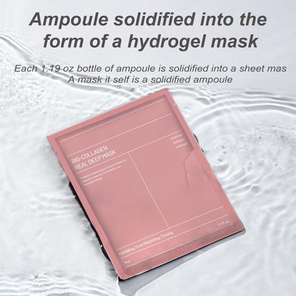 Bukamkom 8pcs Collagen Hydrogel Face Mask – Overnight Hydrating & Soothing Facial Mask for Glowing Skin