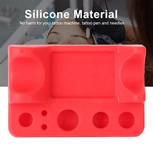 Fayelume Tattoo Ink Holder - 9x6.5cm Red Tattoo Ink Cups Stand for Manual Pen, Color Cup, Cotton Swab - görsel 4
