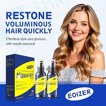 5% Minoxidil with Biotin for Women & Men – Hair Regrowth Spray, Beard & Mustache Growth, Improves Thinning Hair (4 FL OZ / 120 mL)