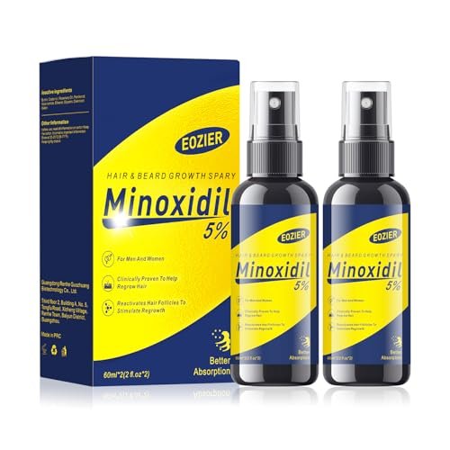 5% Minoxidil with Biotin for Women & Men – Hair Regrowth Spray, Beard & Mustache Growth, Improves Thinning Hair (4 FL OZ / 120 mL) - görsel 2