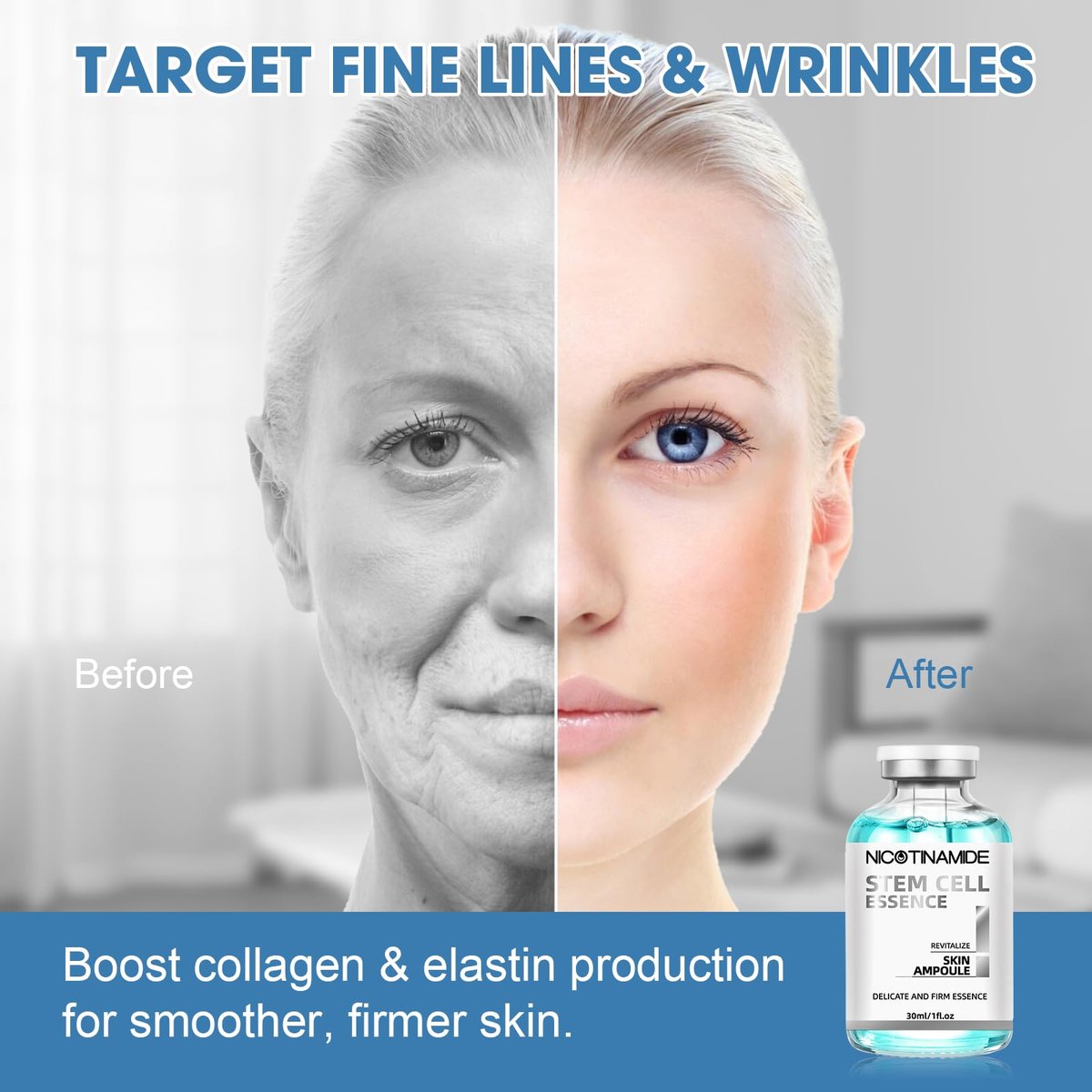 Stem Cell Serum for Face – 2-Pack Microneedling Serum Ampoule for Anti-Aging, Reduces Wrinkles & Scars, Hydrating Facial Serum for Use with or Without Micro Needling Avelisse