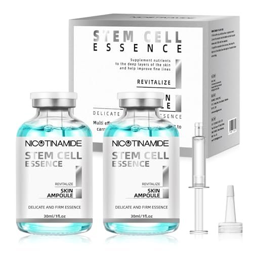 Stem Cell Serum for Face – 2-Pack Microneedling Serum Ampoule for Anti-Aging, Reduces Wrinkles & Scars, Hydrating Facial Serum for Use with or Without Micro Needling Avelisse