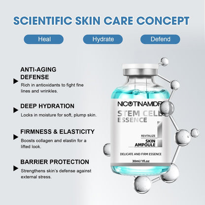Stem Cell Serum for Face – 2-Pack Microneedling Serum Ampoule for Anti-Aging, Reduces Wrinkles & Scars, Hydrating Facial Serum for Use with or Without Micro Needling Avelisse