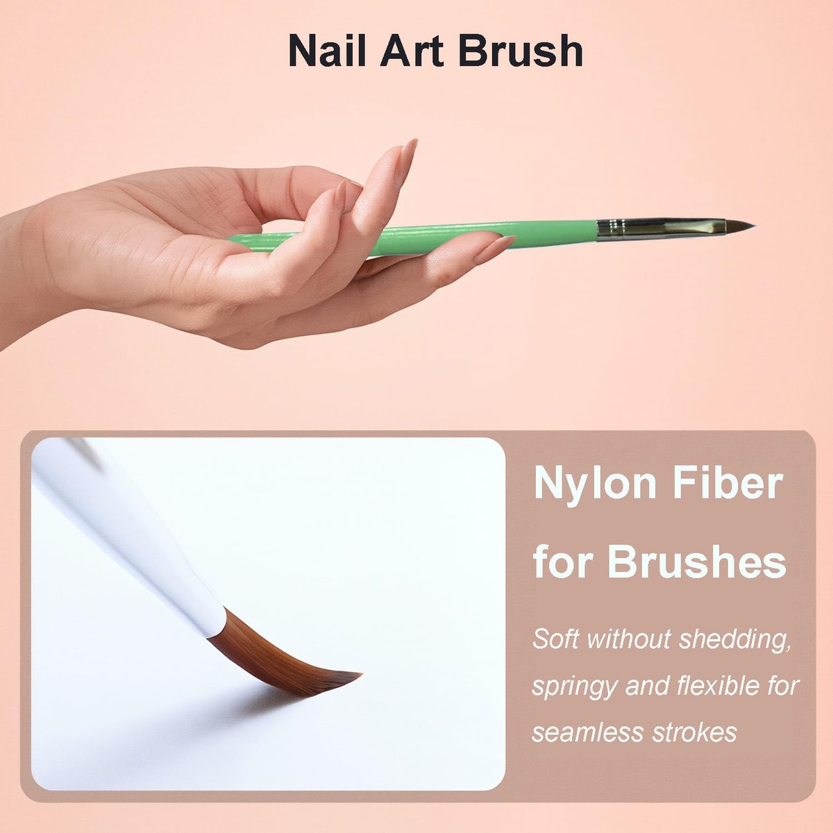 6-Piece Nail Art Brushes Set - Professional Nail Design Pens with Gel Extension Brush, Polish Brush, Builder Brush, Liner Brush, Carved Brush & Dotting Pen for Acrylic/Gel/Polish, DIY Home & Salon Use - görsel 9