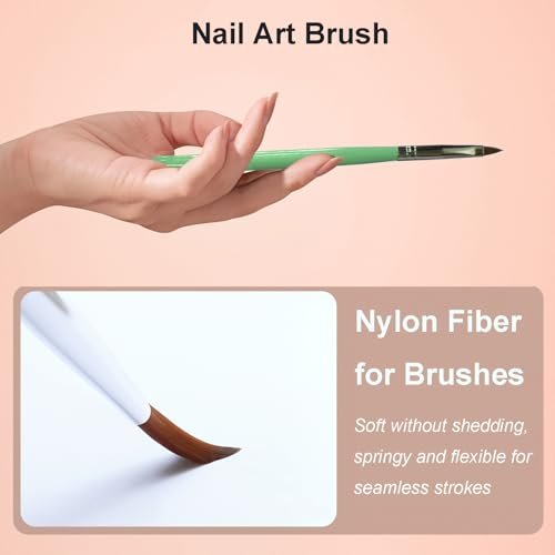 6-Piece Nail Art Brushes Set - Professional Nail Design Pens with Gel Extension Brush, Polish Brush, Builder Brush, Liner Brush, Carved Brush & Dotting Pen for Acrylic/Gel/Polish, DIY Home & Salon Use - görsel 10