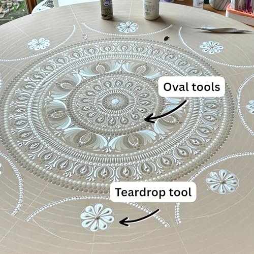 Oval Dotting Tools - Teardrop Dotting Tools - Happy Dotting Company - 8 Double-Ended Set for Dot Mandala Painting Avelisse