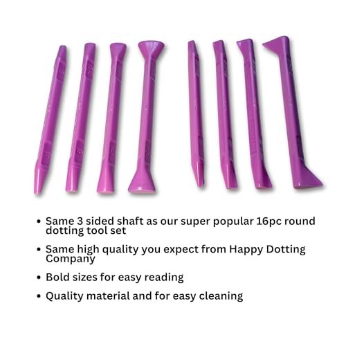 Oval Dotting Tools - Teardrop Dotting Tools - Happy Dotting Company - 8 Double-Ended Set for Dot Mandala Painting Avelisse