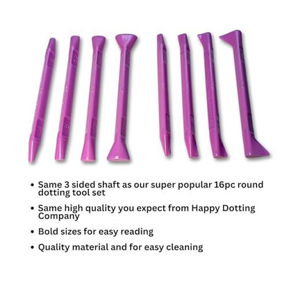 Oval Dotting Tools - Teardrop Dotting Tools - Happy Dotting Company - 8 Double-Ended Set for Dot Mandala Painting Avelisse