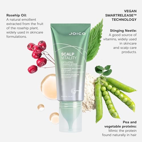 Joico Scalp Vitality Exfoliating Foaming Scrub - Removes Buildup, Soothes Dry, Oily & Itchy Scalp - Cooling Sensation - 6 Fl Oz Avelisse