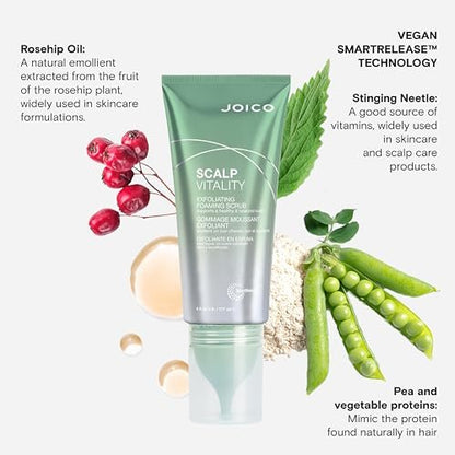 Joico Scalp Vitality Exfoliating Foaming Scrub - Removes Buildup, Soothes Dry, Oily & Itchy Scalp - Cooling Sensation - 6 Fl Oz Avelisse
