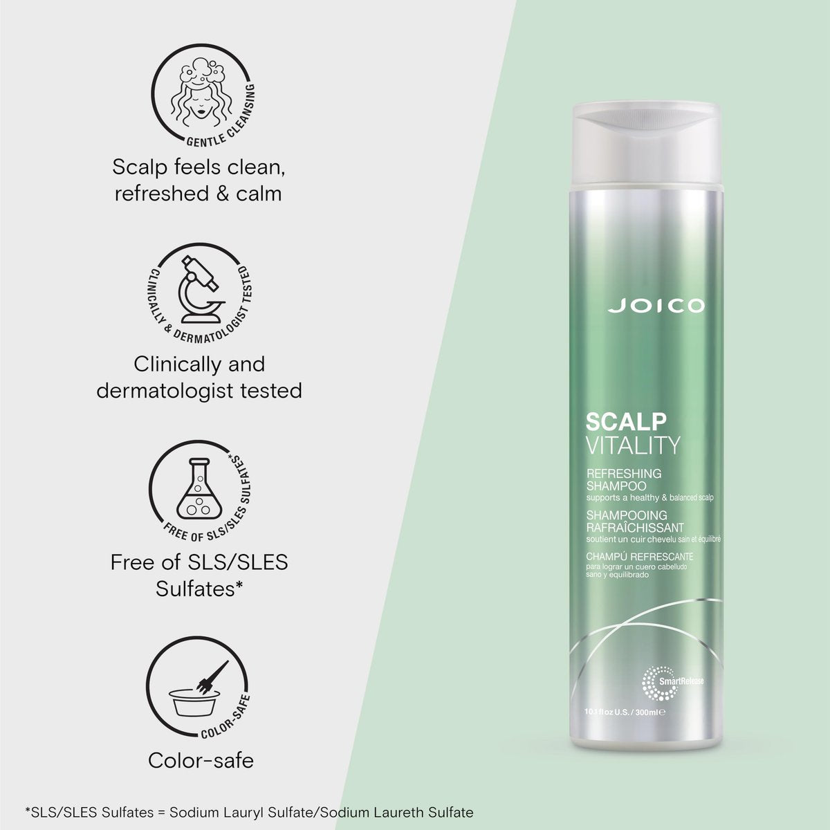 Joico Scalp Vitality Refreshing Shampoo – Soothe Dry, Oily & Itchy Scalp – Removes Flakes & Reduces Irritation – 10.1 fl oz Avelisse