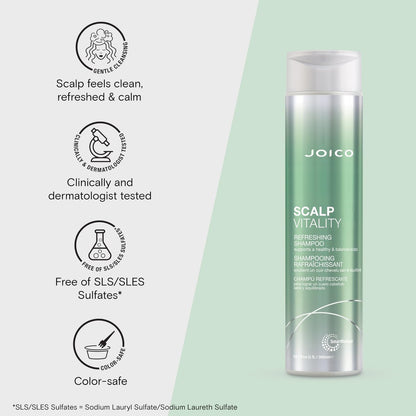 Joico Scalp Vitality Refreshing Shampoo – Soothe Dry, Oily & Itchy Scalp – Removes Flakes & Reduces Irritation – 10.1 fl oz Avelisse