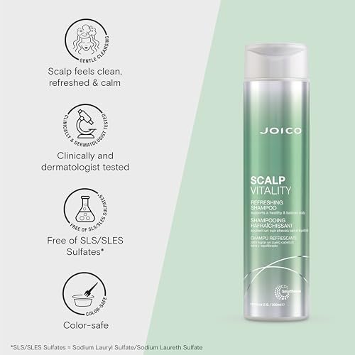 Joico Scalp Vitality Refreshing Shampoo – Soothe Dry, Oily & Itchy Scalp – Removes Flakes & Reduces Irritation – 10.1 fl oz Avelisse