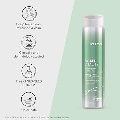 Joico Scalp Vitality Refreshing Shampoo – Soothe Dry, Oily & Itchy Scalp – Removes Flakes & Reduces Irritation – 10.1 fl oz Avelisse