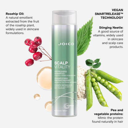 Joico Scalp Vitality Refreshing Shampoo – Soothe Dry, Oily & Itchy Scalp – Removes Flakes & Reduces Irritation – 10.1 fl oz Avelisse