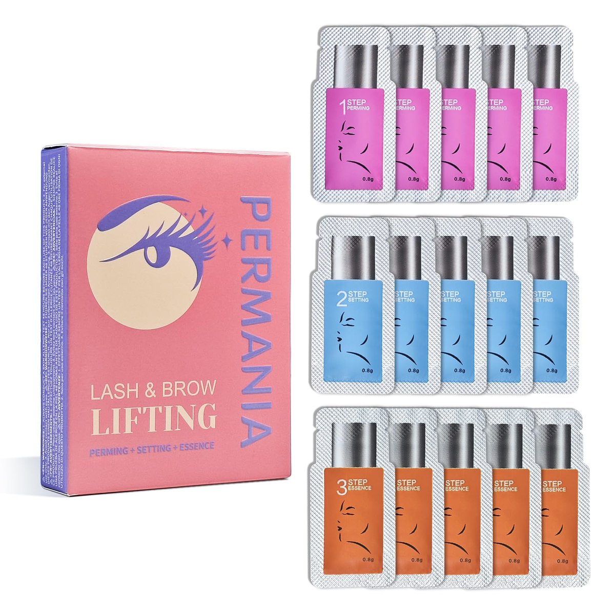 PERMANIA Eyelash Lift Kit – 15 Pcs Professional Lash Perm & Brow Lamination Set for Salon or Home Use Avelisse