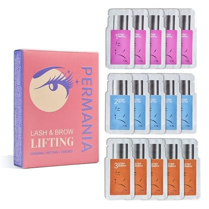 PERMANIA Eyelash Lift Kit – 15 Pcs Professional Lash Perm & Brow Lamination Set for Salon or Home Use Avelisse