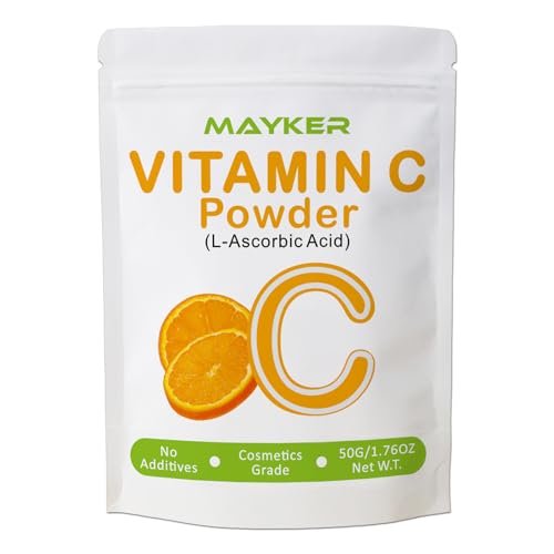 MAYKER Ultra Fine Vitamin C Powder for Face - 1.76 oz Pure Cosmetic Grade L-Ascorbic Acid for DIY Skincare Serums & Creams - görsel 1