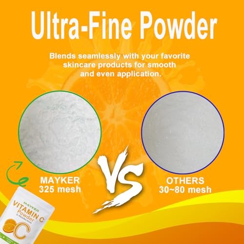 MAYKER Ultra Fine Vitamin C Powder for Face - 1.76 oz Pure Cosmetic Grade L-Ascorbic Acid for DIY Skincare Serums & Creams - görsel 5