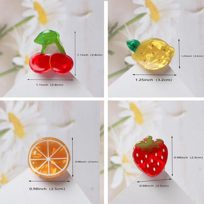 8PK Mini Fruit Hair Claw Clips for Girls - Cute Cherry Lemon Strawberry Orange Hair Clip Fun Summer Hair Accessories Avelisse