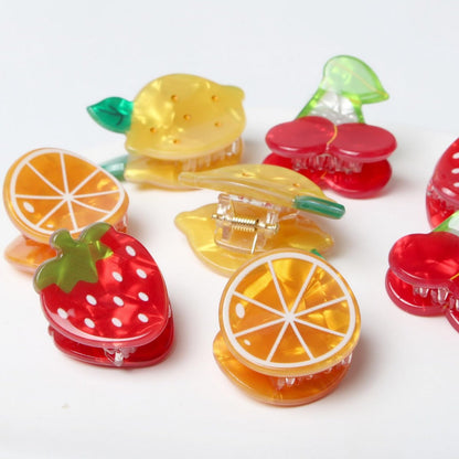 8PK Mini Fruit Hair Claw Clips for Girls - Cute Cherry Lemon Strawberry Orange Hair Clip Fun Summer Hair Accessories Avelisse