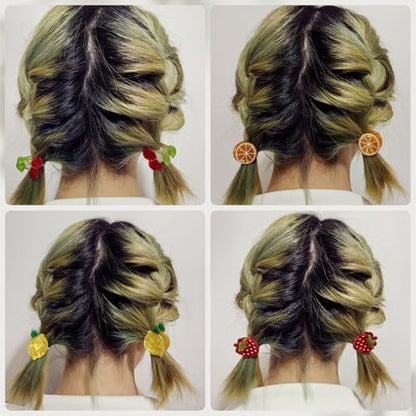 8PK Mini Fruit Hair Claw Clips for Girls - Cute Cherry Lemon Strawberry Orange Hair Clip Fun Summer Hair Accessories Avelisse