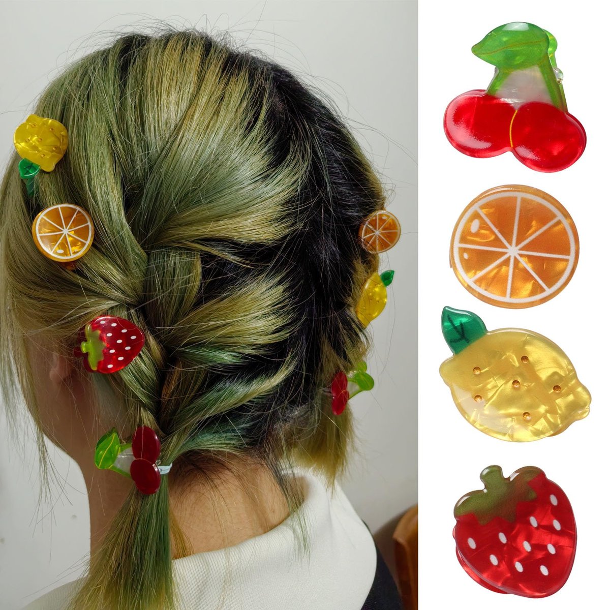 8PK Mini Fruit Hair Claw Clips for Girls - Cute Cherry Lemon Strawberry Orange Hair Clip Fun Summer Hair Accessories Avelisse