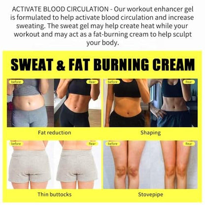 Grospe Sweat & Fat Burning Cream – Belly Fat Burner & Slimming Massage Cream for Thighs, Legs, Abdomen & Buttocks (4.23 OZ)