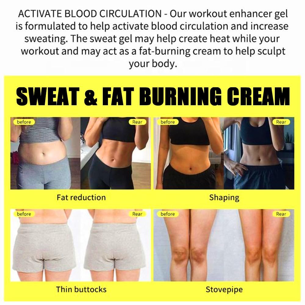 Grospe Sweat & Fat Burning Cream – Belly Fat Burner & Slimming Massage Cream for Thighs, Legs, Abdomen & Buttocks (4.23 OZ) - görsel 11