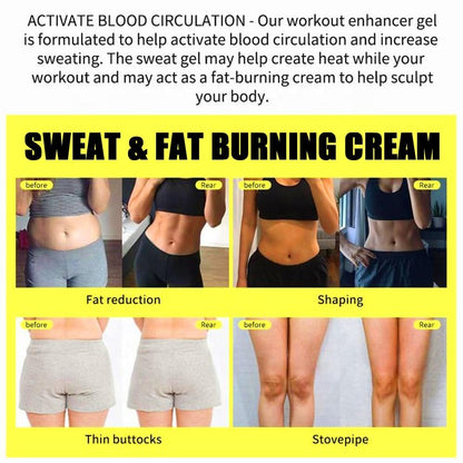 Grospe Sweat & Fat Burning Cream – Belly Fat Burner & Slimming Massage Cream for Thighs, Legs, Abdomen & Buttocks (4.23 OZ)