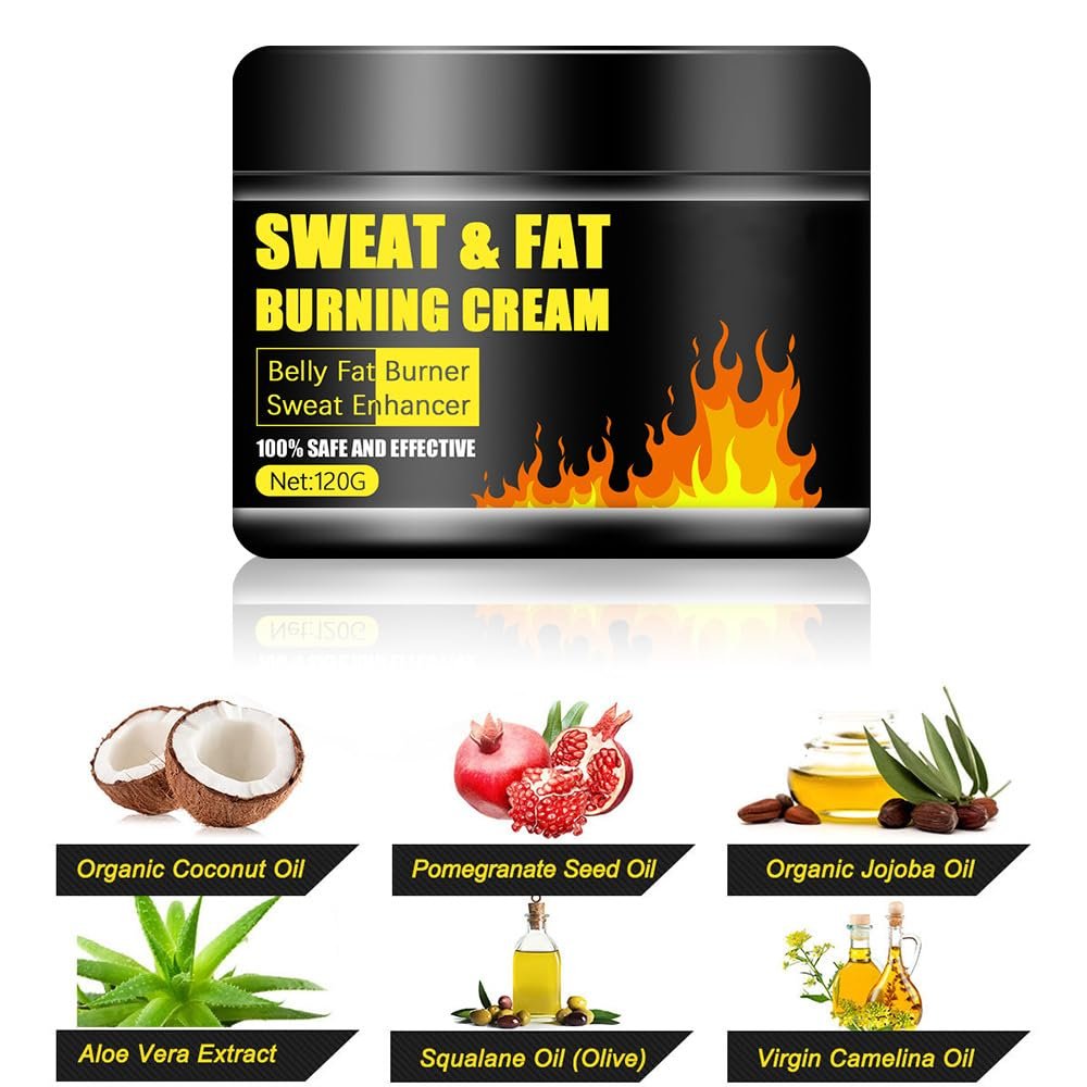 Grospe Sweat & Fat Burning Cream – Belly Fat Burner & Slimming Massage Cream for Thighs, Legs, Abdomen & Buttocks (4.23 OZ) - görsel 3
