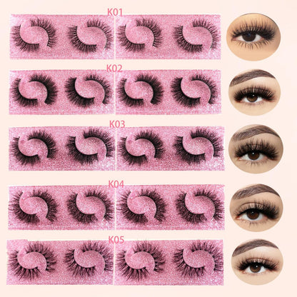 Ellazzle Faux Mink Eyelashes 3D Individual Look - 20 Pairs Mixed Lengths 12-15mm