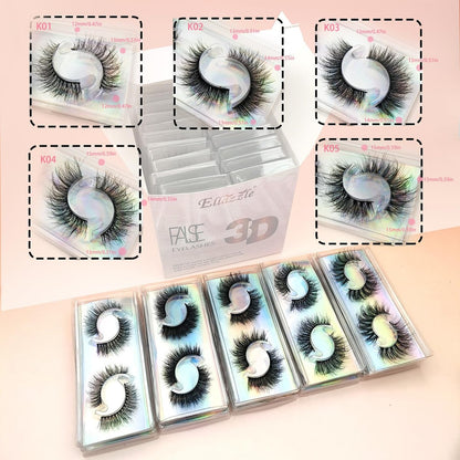 Ellazzle Faux Mink Eyelashes 3D Individual Look - 20 Pairs Mixed Lengths 12-15mm