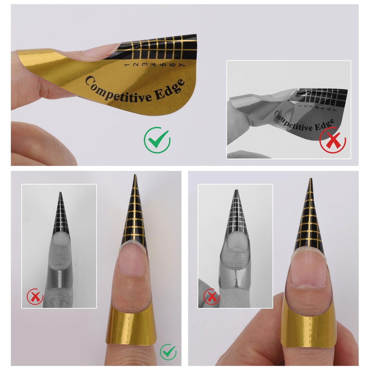 400 Pcs Gold Horseshoe Nail Forms for Acrylic, Builder Gel & Poly Gel - Professional Nail Extension Stickers for Home & Salon Use - görsel 11