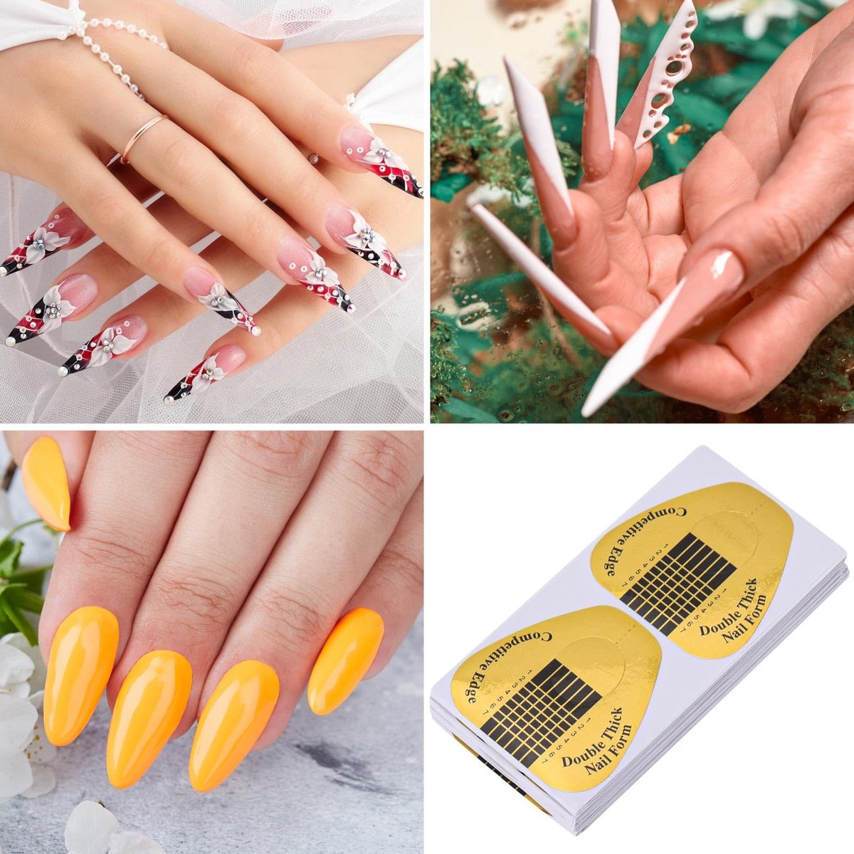 400 Pcs Gold Horseshoe Nail Forms for Acrylic, Builder Gel & Poly Gel - Professional Nail Extension Stickers for Home & Salon Use - görsel 13