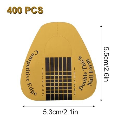 400 Pcs Gold Horseshoe Nail Forms for Acrylic, Builder Gel & Poly Gel - Professional Nail Extension Stickers for Home & Salon Use - görsel 4