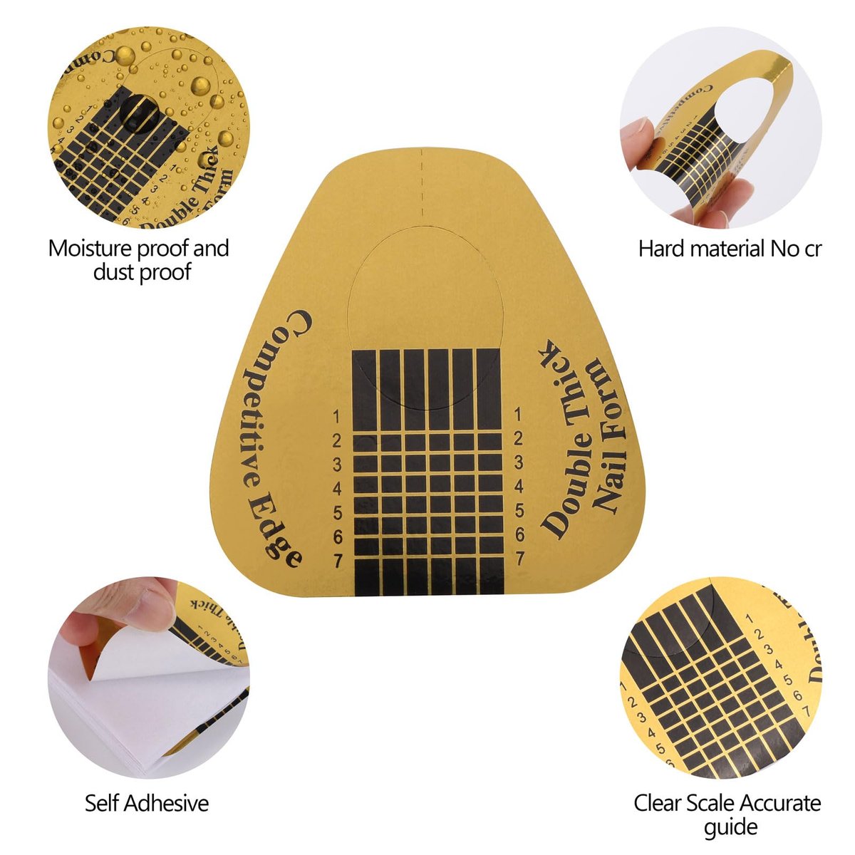 400 Pcs Gold Horseshoe Nail Forms for Acrylic, Builder Gel & Poly Gel - Professional Nail Extension Stickers for Home & Salon Use - görsel 9