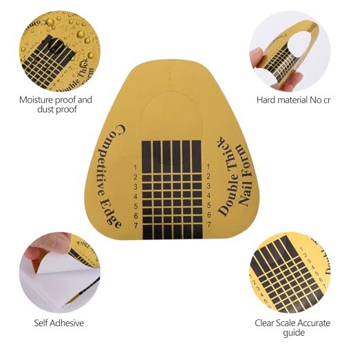 400 Pcs Gold Horseshoe Nail Forms for Acrylic, Builder Gel & Poly Gel - Professional Nail Extension Stickers for Home & Salon Use - görsel 10